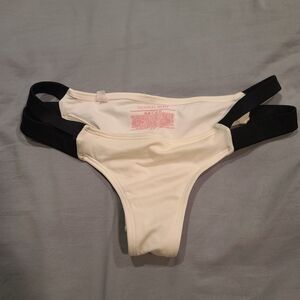 Victoria's Secret White and Black Bikini Bottom